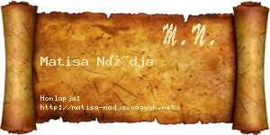 Matisa Nádja névjegykártya